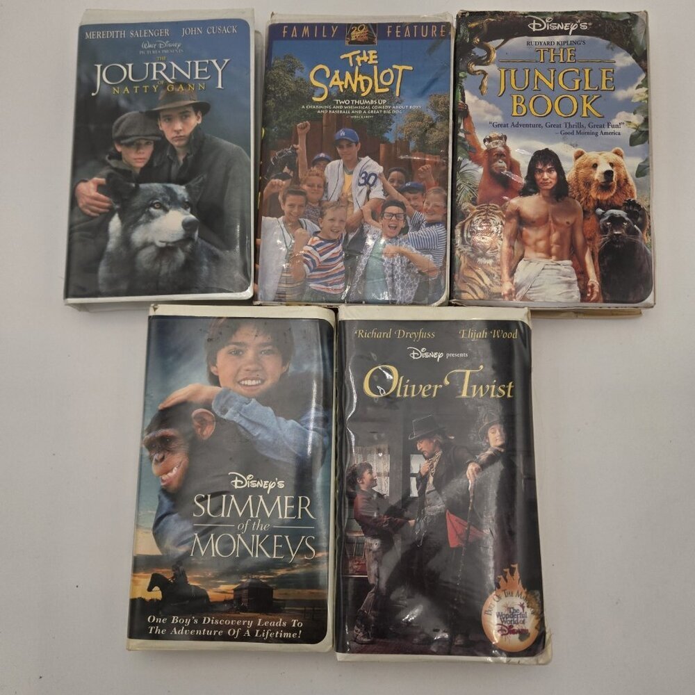 Vintage Disney‎ VHS Coming Of Age Collection The Sandlot Jungle Book Natty Gann
